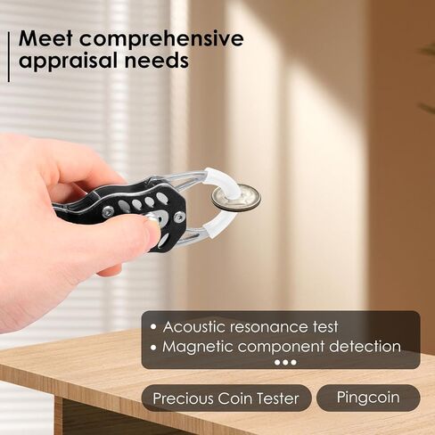 Silver Gold Coin Tester Kit, Portable Pocket Coin Tester Kit, Precious Metal Verifier, Coin Ping Testing Integrate Acoustic Magnetic and Dimensional Detection in Saudi Arabia