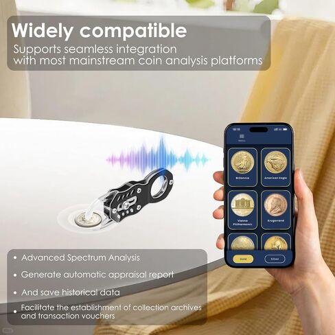 Silver Gold Coin Tester Kit, Portable Pocket Coin Tester Kit, Precious Metal Verifier, Coin Ping Testing Integrate Acoustic Magnetic and Dimensional Detection in Saudi Arabia