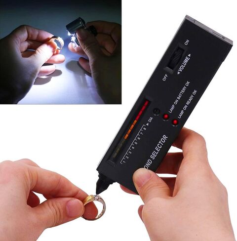 Diamond Tester Pen,High Accuracy Jewelry Diamond Tester+200g/0.01g Mini Jewelry Scale+60X Mini LED Magnifying, Professional Diamond Selector for Novice and Expert(Diamond Tester +) in Kuwait