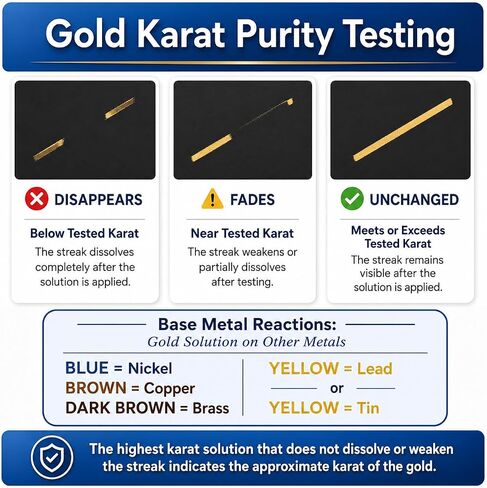 Gold, Silver & Platinum Testing Kit 150-200 Tests 10K 14K 18K Solutions with 2"x4" Test Stone Precious Metal Tester Real/Fake Check Analysis Kit in Kuwait