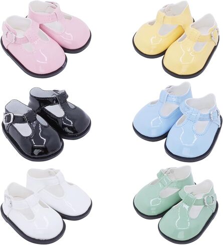 Etistta 6 Pairs of Mary Jane 18 inch Doll Shoes for 18 inch Doll Shoes American Dolls Accessories in Saudi Arabia