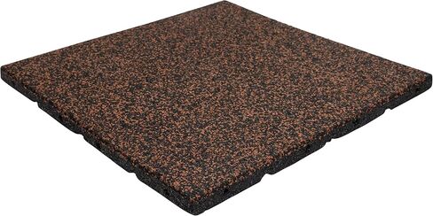 Playsafer Elevate Rubber Playground Tiles - 1" Thick High Density Interlocking Shock Absorbent Safety Tile for Playgrounds, and Exercise Equipment - 20" X 20" (1 Tile - 2.7 Sq. Ft. - Brown) in Saudi Arabia