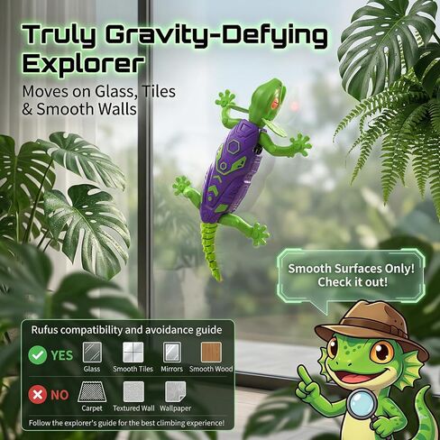 Remote Control Wall Climbing Gecko - Gravity Defying RC Lizard Toy for Kids,Upgraded Suction Type-C Rechargeable 27-Min Playtime Realistic Prank Animal for Boys Girls Age 3-12 Birthday Gift in Saudi Arabia