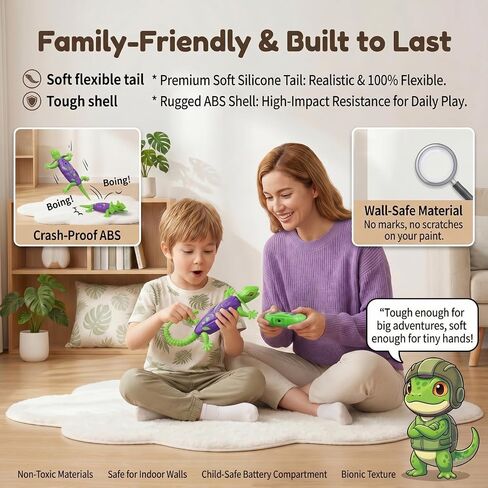 Remote Control Wall Climbing Gecko - Gravity Defying RC Lizard Toy for Kids,Upgraded Suction Type-C Rechargeable 27-Min Playtime Realistic Prank Animal for Boys Girls Age 3-12 Birthday Gift in Saudi Arabia