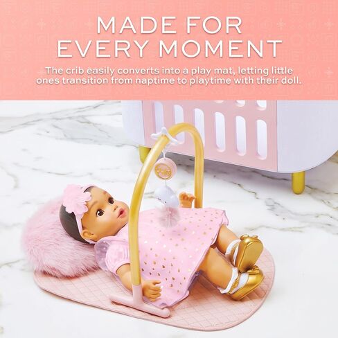 FAO Schwarz Baby Doll Crib & Play Mat with Mattress Pillow & Pretend Mobile in Kuwait