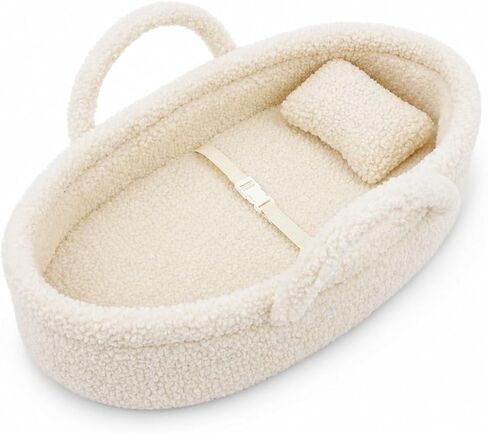 June Garden Doll Bassinet & Carrier for 18" Dolls, Cream White in Kuwait
