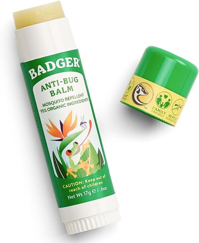 Badger Bug Repellent Stick, Organic Deet Free Mosquito Repellent with Citronella & Lemongrass, Easy to Use Travel Size, Natural Insect Repellent for Kids and Adults, 0.6 oz in Kuwait