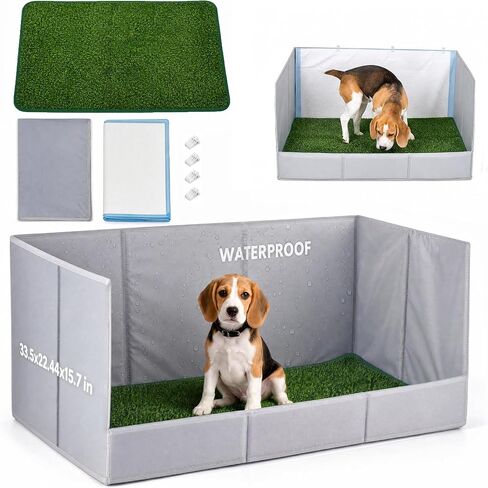 Dog Grass Pad with Tray, Dog Litter Box with High Wall, Indoor Dog Potty(S) in Kuwait