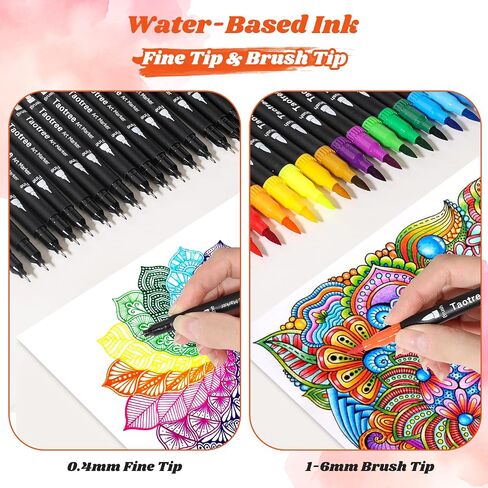 Taotree 36 Colors Dual Tip Art Coloring Markers for Adult Coloring Books in Kuwait