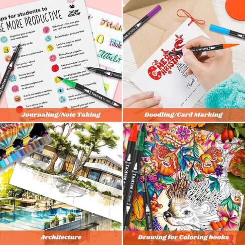 Taotree 36 Colors Dual Tip Art Coloring Markers for Adult Coloring Books in Kuwait
