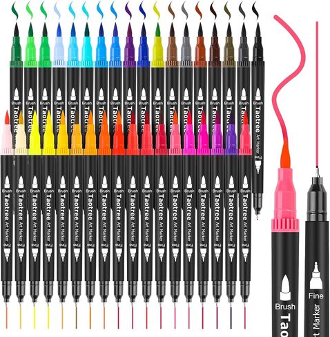 Taotree 36 Colors Dual Tip Art Coloring Markers for Adult Coloring Books in Kuwait
