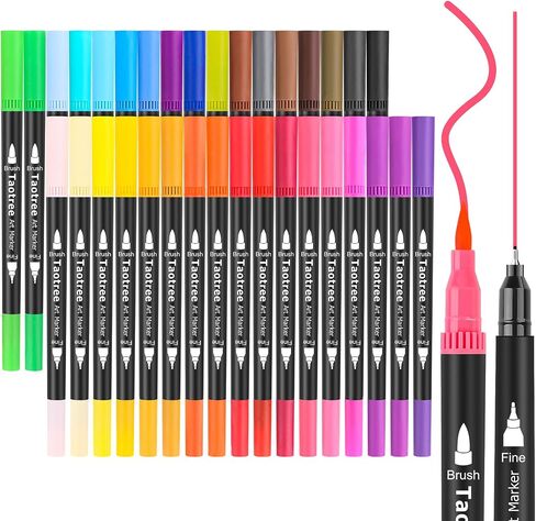 Taotree 36 Colors Dual Tip Art Coloring Markers for Adult Coloring Books in Kuwait
