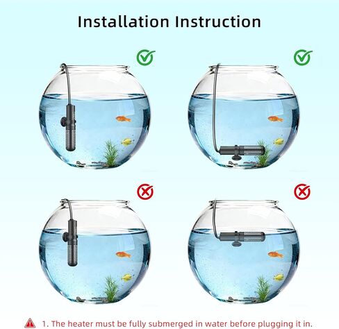 HiTauing Small Aquarium Heater 25W, Constant Temperature 78℉ Fish Tank Heater with Digital Thermometer, Submersible Betta/Turtle Tank Heater for Freshwater and Saltwater Tanks in Saudi Arabia