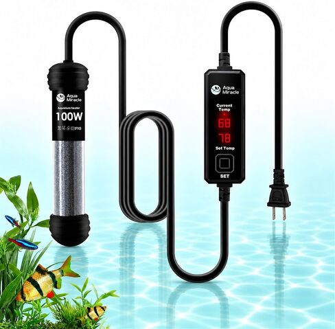 AquaMiracle 15W Dual LED Display Small Aquarium Betta Heater for 1-3 Gal Tanks in Saudi Arabia