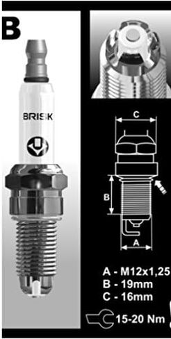 Brisk Premium br14zc Racing Spark Plug Brisk Premium Racing Plug Set of 4 in Kuwait