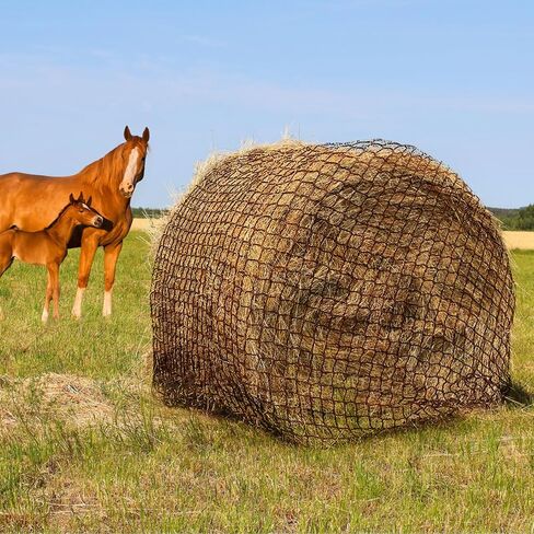 TONGMO 5x5 ft Round Bale Hay Net for Horses & Livestock - Slow Feeder Hay Nets with 2 inches Hole in Saudi Arabia