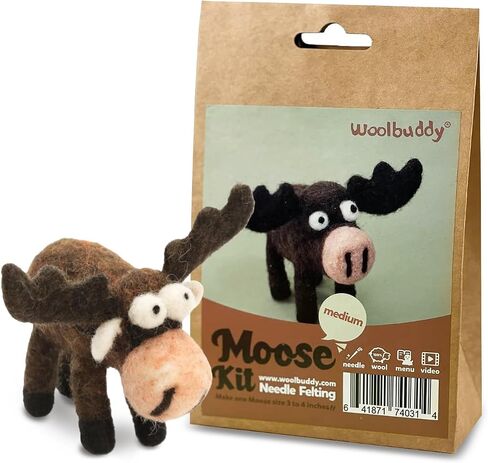 Woolbuddy Needle Felting Starter Kit (Moose) for Beginner & Adult with Tool in Kuwait