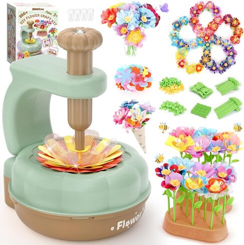 GirlsHome 300+PCS Fabric Flower Bouquets Toys, DIY Flower Craft Kits in Kuwait