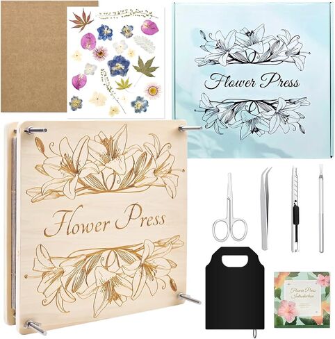 GTQYYF Flower Press Kit 11" x 11" Large Wooden Flower Presser, 10-Layer Flower Pressing Kit for Adults & Teens, DIY Wedding Bouquet Preservation, Dried Flower Art, Pressed Flower & Leaf Crafts in Saudi Arabia