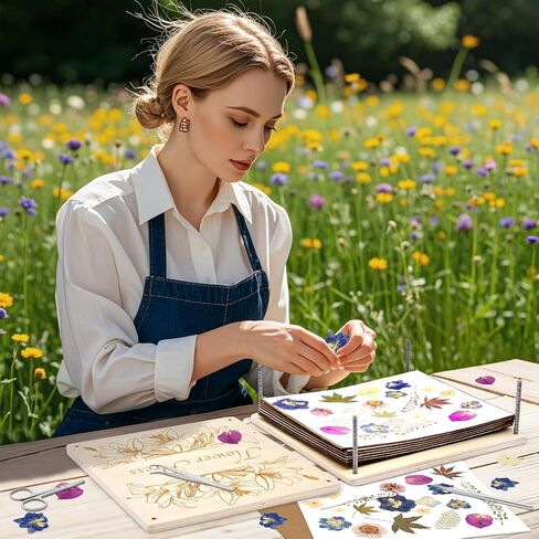 GTQYYF Flower Press Kit 11" x 11" Large Wooden Flower Presser, 10-Layer Flower Pressing Kit for Adults & Teens, DIY Wedding Bouquet Preservation, Dried Flower Art, Pressed Flower & Leaf Crafts in Saudi Arabia