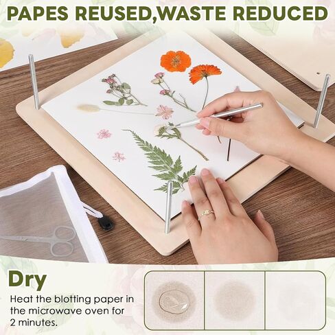 GTQYYF Flower Press Kit 11" x 11" Large Wooden Flower Presser, 10-Layer Flower Pressing Kit for Adults & Teens, DIY Wedding Bouquet Preservation, Dried Flower Art, Pressed Flower & Leaf Crafts in Saudi Arabia