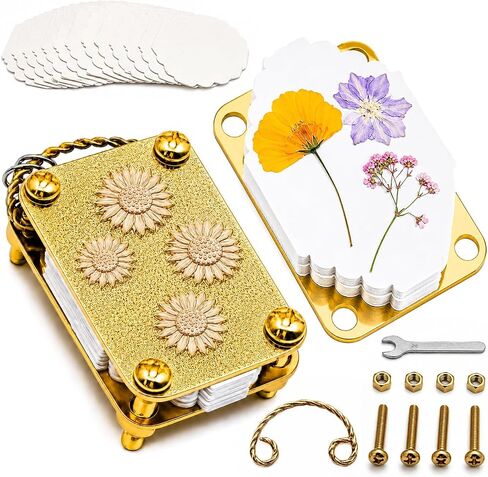Rumexeng Flower Press Keychain, Portable Botanical Preservation Kit, Bluets in Saudi Arabia