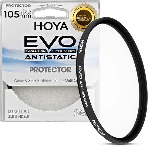 Hoya Evo Antistatic Protector Filter - 77mm - Dust / Stain / Water Repellent, Low-Profile Filter Frame in Kuwait