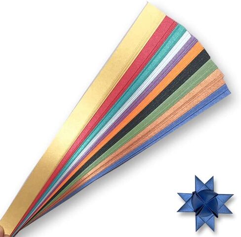 Xmas Paper Strips for Weaving Projects. Paper Strips for Moravian, German Stars and Froebel Stars. 100 Strips per Pack (1 x 25 inch) in Kuwait