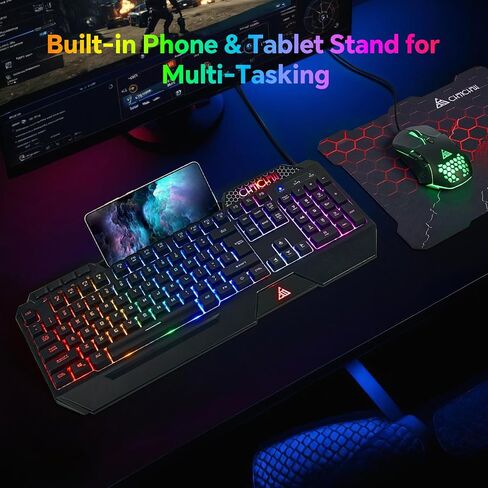 CHONCHOW 60% لوحة مفاتيح LED للألعاب RGB 68 مفتاحًا، لوحة مفاتيح سلكية مع 10 تأثيرات معدة مسبقًا، إحساس التبديل الميكانيكي، متوافق مع أجهزة الكمبيوتر الشخصية، Mac، Linux، Xbox one، PS4، PS5 in Kuwait
