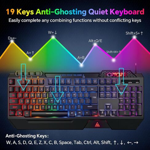 CHONCHOW 60% لوحة مفاتيح LED للألعاب RGB 68 مفتاحًا، لوحة مفاتيح سلكية مع 10 تأثيرات معدة مسبقًا، إحساس التبديل الميكانيكي، متوافق مع أجهزة الكمبيوتر الشخصية، Mac، Linux، Xbox one، PS4، PS5 in Kuwait