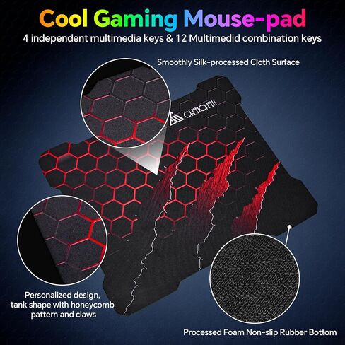 CHONCHOW 60% لوحة مفاتيح LED للألعاب RGB 68 مفتاحًا، لوحة مفاتيح سلكية مع 10 تأثيرات معدة مسبقًا، إحساس التبديل الميكانيكي، متوافق مع أجهزة الكمبيوتر الشخصية، Mac، Linux، Xbox one، PS4، PS5 in Kuwait