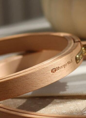 Nurge Premium Quality Beech Wood Embroidery Hoop, Cross Stitch Hoop with Gold Plated Adjustable Brass Screw for DIY Projects Ideal for Crafters,Beginners & Professionals - 6.3" Diameter & 0.31" Thick in Kuwait