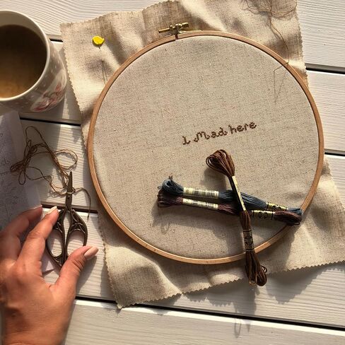 Nurge Premium Quality Beech Wood Embroidery Hoop, Cross Stitch Hoop with Gold Plated Adjustable Brass Screw for DIY Projects Ideal for Crafters,Beginners & Professionals - 6.3" Diameter & 0.31" Thick in Kuwait