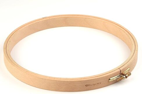 Nurge Premium Quality Beech Wood Embroidery Hoop, Cross Stitch Hoop with Gold Plated Adjustable Brass Screw for DIY Projects Ideal for Crafters,Beginners & Professionals - 6.3" Diameter & 0.31" Thick in Kuwait