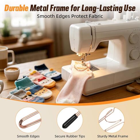 Hrboat Sock Hoop for Embroidery Machine, 3PCS Metal Sock Hooping Aid Set, 2 Large and 1 Small Positioning Frames for Adult Kids Baby Socks, Sleeves, Cuffs and Small Garment Embroidery in Kuwait