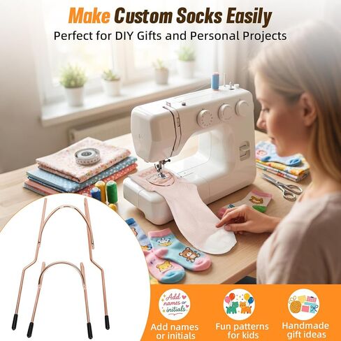 Hrboat Sock Hoop for Embroidery Machine, 3PCS Metal Sock Hooping Aid Set, 2 Large and 1 Small Positioning Frames for Adult Kids Baby Socks, Sleeves, Cuffs and Small Garment Embroidery in Kuwait
