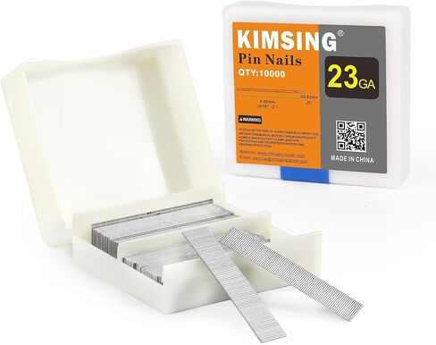KIMSING 23 مقياس 5 أحجام متنوعة مسامير نحاسية مقطوعة الرأس 5000 قطعة / صندوق | أطوال 1/2 بوصة - 1-3/8 بوصة، دبابيس دبابيس متعددة العبوات لمسدس تثبيت المسامير in Kuwait