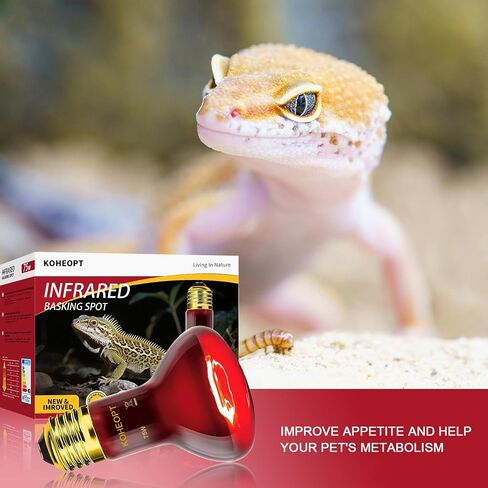 2-Pack Infrared 75W Reptile Heat Lamp Bulb,Heat Emitter Red Heat Lamp for Reptile Amphibian, Infrared Basking Spot Light Bulb,Red Heat Lamp for Chickens、Lizards、Snakes in Kuwait