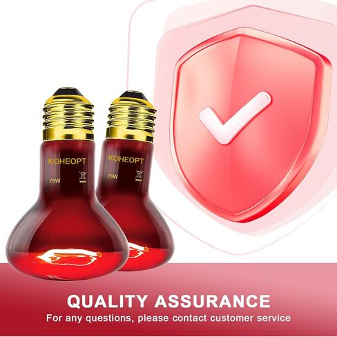 2-Pack Infrared 75W Reptile Heat Lamp Bulb,Heat Emitter Red Heat Lamp for Reptile Amphibian, Infrared Basking Spot Light Bulb,Red Heat Lamp for Chickens、Lizards、Snakes in Kuwait