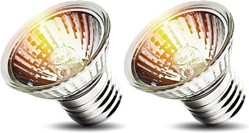 2-Pack 50W UVA Bulbs, Light Turtle Heat Lamp for Reptiles and Amphibian Tanks, Terrariums and Cages, Fit E26 Heat Reptile Lamp,Works with Various Lamp Fixtures,for Lizards, Snakes, Turtles in Kuwait