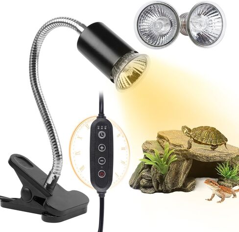 Turtle Basking Light (Cycle Timer), Tortoise Lamp UVA UVB Heat Bulbs -2 Pack 50W, 360°Rotatable Turtle UVA/UVB Basking Heat Light Bulb for Lizard, Beared Dragon in Saudi Arabia