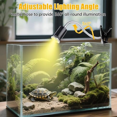 Turtle Basking Light (Cycle Timer), Tortoise Lamp UVA UVB Heat Bulbs -2 Pack 50W, 360°Rotatable Turtle UVA/UVB Basking Heat Light Bulb for Lizard, Beared Dragon in Saudi Arabia