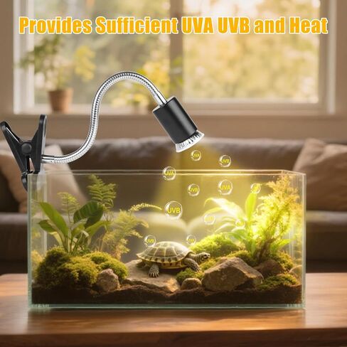 Turtle Basking Light (Cycle Timer), Tortoise Lamp UVA UVB Heat Bulbs -2 Pack 50W, 360°Rotatable Turtle UVA/UVB Basking Heat Light Bulb for Lizard, Beared Dragon in Saudi Arabia