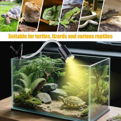 Turtle Basking Light (Cycle Timer), Tortoise Lamp UVA UVB Heat Bulbs -2 Pack 50W, 360°Rotatable Turtle UVA/UVB Basking Heat Light Bulb for Lizard, Beared Dragon in Saudi Arabia