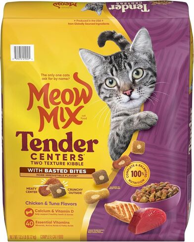Meow Mix Tender Centers, Salmon & White Meat Chicken Flavors, 20 lb. Bag in Kuwait