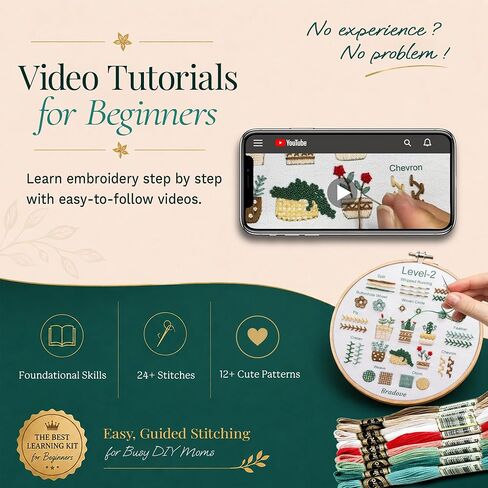 Bradove Beginner Embroidery Kit for Adults and Kids in Saudi Arabia
