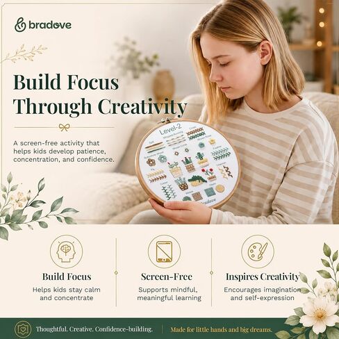 Bradove Beginner Embroidery Kit for Adults and Kids in Saudi Arabia