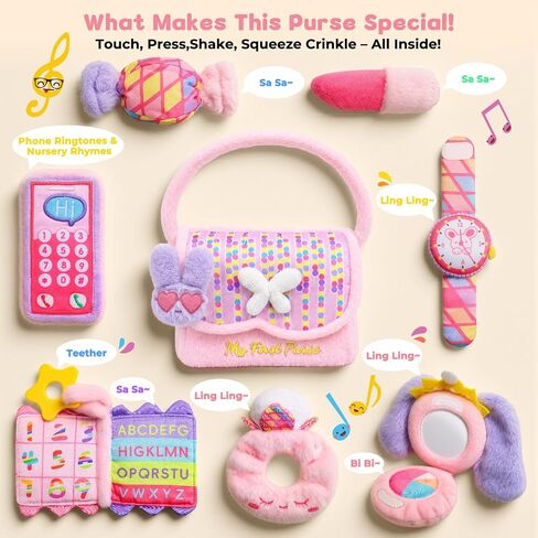 My First Purse, Baby Pretend Play Sensory Toys for Girls 6-18 Months in Kuwait