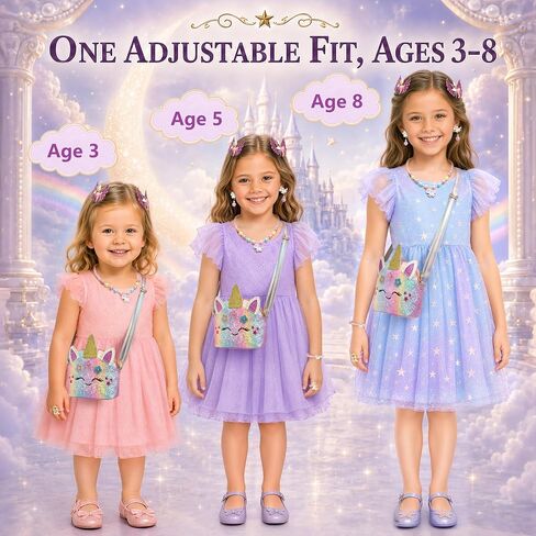 Unicorn Purse Set for Girls 3-8, 11-Piece Dress Up Toys and Birthday Gifts in Kuwait