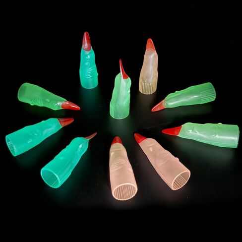 HFATMOS Finger Pointers for Reading Glow in the Dark, Colorful Witch Finger Props for Halloween Cosplay Party Costume Masquerade Decorations (50) in Kuwait